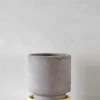 Terrakotta-Krukker|Hoff Krukke Serien^PLANT Hoff krukke, raw grey + Yellow underskål